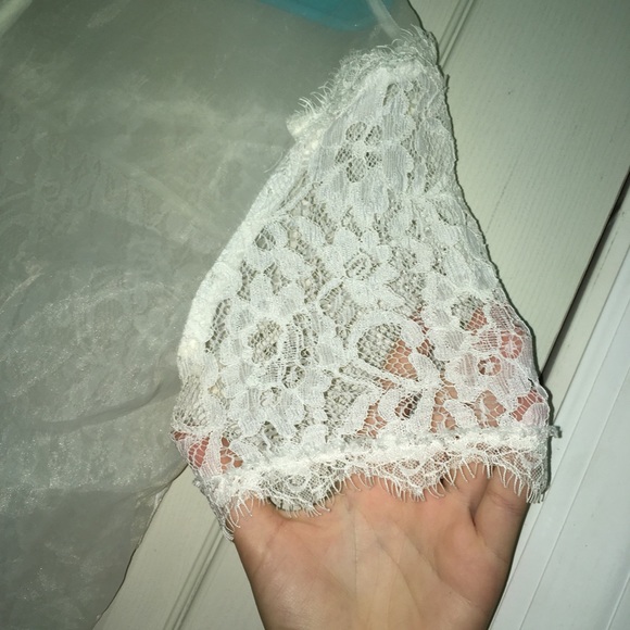 Free People Lace Blouse Transparent Top Tee Boho Sheer - Picture 6 of 12